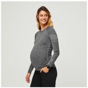 Figs Scrubs Maternity Gray Long Sleeve Tee